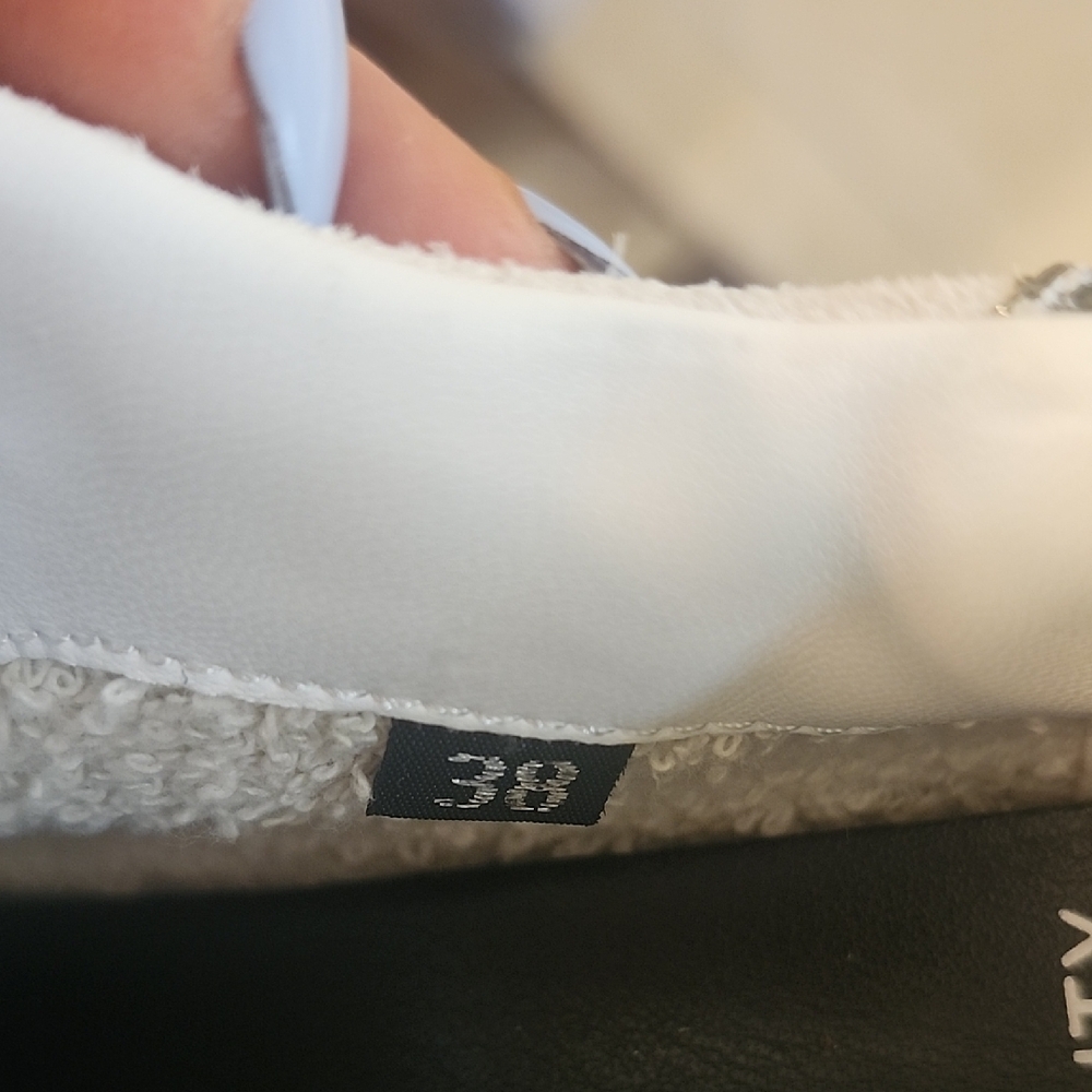 P448 Women's White Suede Sneakers with Silver Glitter Toe & Heel - Picture 6 of 8